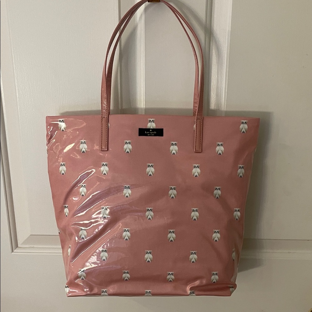 Kate Spade Pink Tote with owl Print. Perfect for kappa kappa gamma or chi omega
